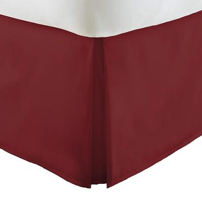 ienjoy Home 3_4 Pleated Bedskirt California King Burgundy-image