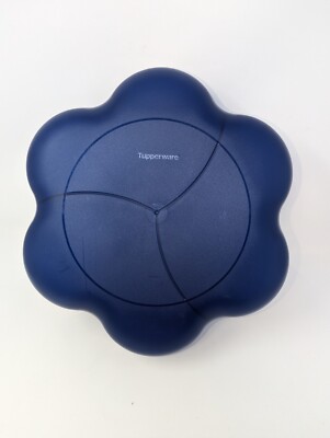 Tupperware Large Blue Flower Shape Veggie/Chip And Dip #4624 A-2-image