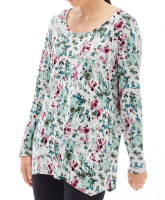 J.Jill - XL - NEW Very Pretty &Comfy Pure Jill Dipped-Hem A-Line Top -  NWT 1I5-image