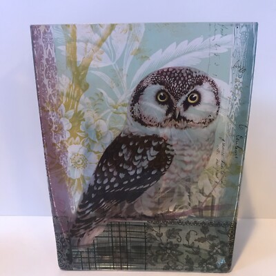 Art Glass Fringe Studio Owl Floral Square Vase-image
