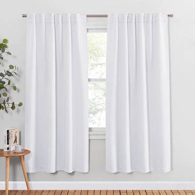 PONY DANCE White Curtains 72 inch - Light Filter Window Thermal Curtain-image