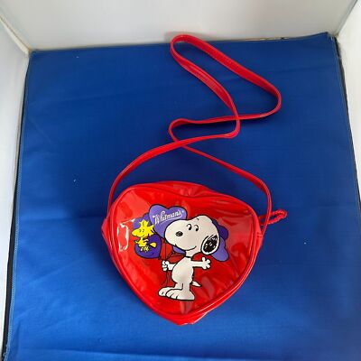 Vintage Whitman's Snoopy & Woodstock Heart Shaped Purse-image