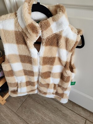 Dip Plush Light Sherpa Nordic Women's Zippered Jacket Vest NWT Size Large-image