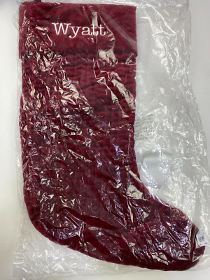 Pottery Barn Quilted Velvet Stocking Lg Ruby Red 