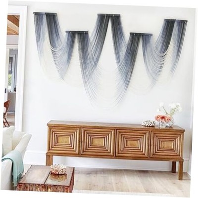  Large Macrame Wall Hanging Decor Dip-Dyed Macrame Wall Decor Wall Art Blue1-image