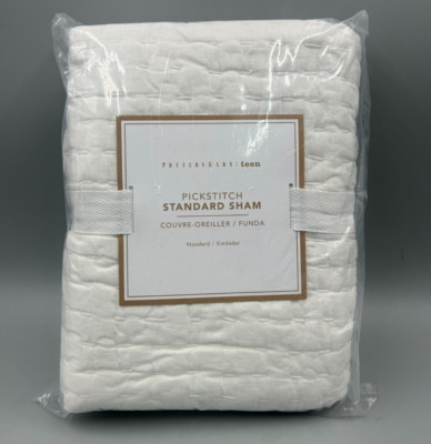 Pottery Barn Teen Pick Stitch Sham White Standard #4828M-image