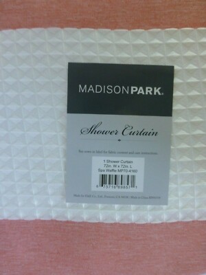 JCP MADISON PARK SPA WAFFLES FABRIC  SHOWER CURTAIN  CORAL NEW-image