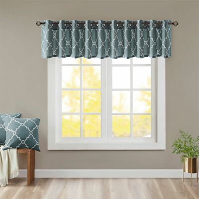 Madison Park Fretwork Print Grommet Top Window Valance MP41-2027 50