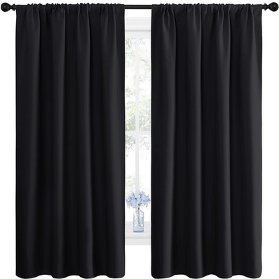 NICETOWN Halloween Black Blackout Curtain Blinds - Solid Thermal Insulated Windo-image