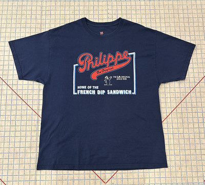 Philippe Original Home of The French Dip Sandwich LA T Shirt XL Hanes Tagless-image