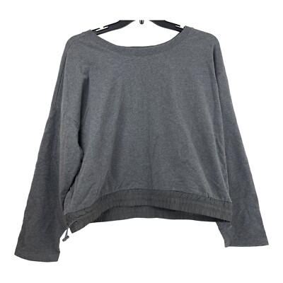 Dip Sweatshirt Womens XXL Gray Long Sleeve Elastic Adjustable Waist Shirt A10-image