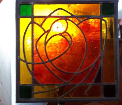 Beautiful Vintage Stained Glass Window Panel Bill Osler Studio-image