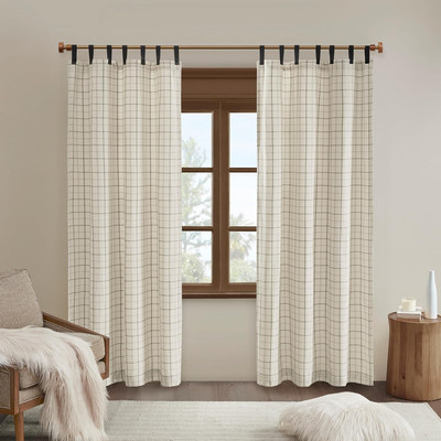 Anaheim Cabin Plaid Curtain Window, Thermal Insulated Fleece Lining, Living Room-image
