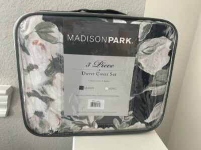 Madison Park Julia Floral 3 Piece Cotton Printed Duvet Cover Set-Full/Queen-image