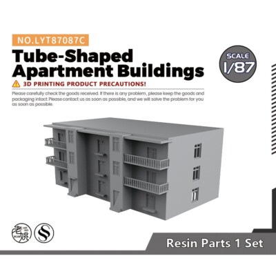 Yao's Studio LYT87087C 1/87 HO Train Model Scene Tube-Shaped Apartment Buildings-image