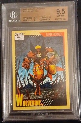 1991 Wolverine Super Heroes Logan Patch BGS 9.5 Marvel Universe comic Gem MINT -image