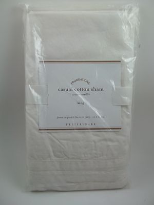 POTTERY BARN CASUAL COTTON SHAM KING WHITE 1 36 X 20 #201-image