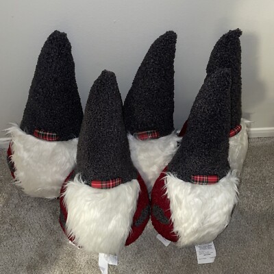 Set Of 5 Pottery Barn Gnome Pillow Christmas XL LARGE Cozy Clarke Gnome Holiday-image