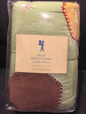 Pottery Barn Kids Paige Patchwork Dot Quilted Quilt and Shams set STD Green F/Q -image