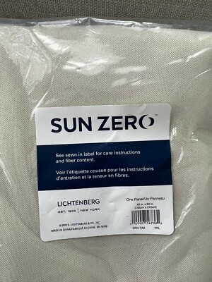 Sun Zero Easton Blackout Tab Top Curtain Panel, 40 in x 84 in / Pearl-image