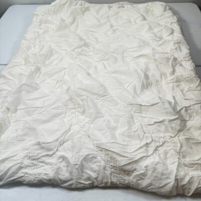 pottery barn duvet twin 100% cotton cream modern-image