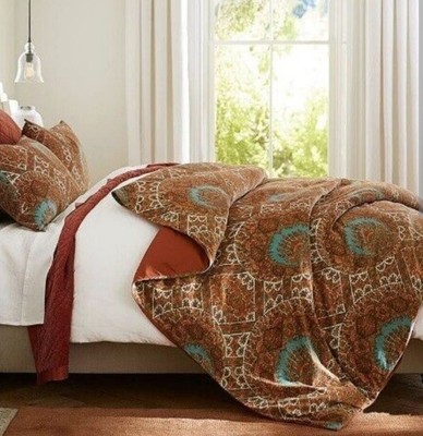 NEW RARE 3PC Pottery Barn Sabrina Print Velvet Full/Queen Duvet Shams Set-image