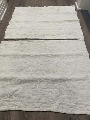 Pottery Barn white Textured Standard pillow shams- Set Of 2-image