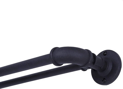 Sun Zero SN Bronn Wrap Around Room Darkening Double Curtain Rod, 36-66