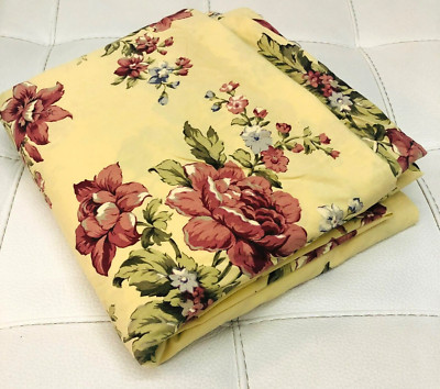 Pottery Barn FULL Duvet Cover Multi Floral Roses 100% Cotton Buttons 86”x 86”-image