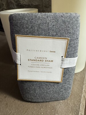 Pottery Barn teen Camden standard pillow sham Steel New-image
