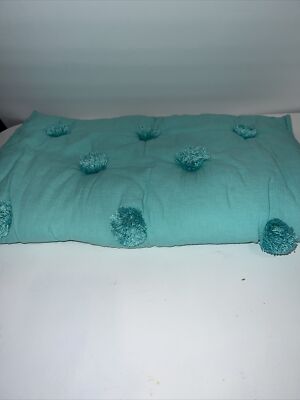 pottery barn pom pom pillow sham in green standard sz 0072-image