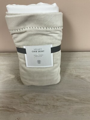 Pottery Barn Kids Jeremiah Brent Velvet Crib Skirt 16” Drop NWOT-image