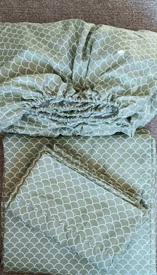 ienjoy Home King Sheet Set Green White-image