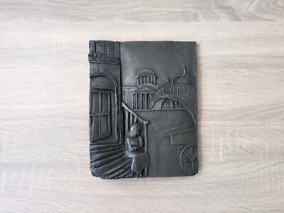 Wild Goose Studio Wall Plaque Dublin Ireland Woman Sitting On Stoop Custom House-image