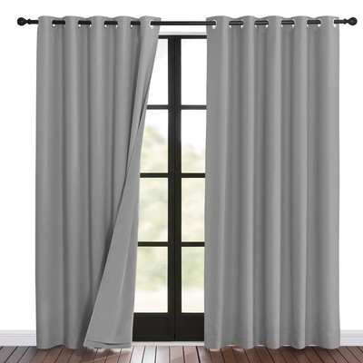 Noise Insulation Curtain Panels, Pair of Energy Smart & 100% Blackout Echo of...-image
