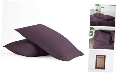 Ultra Soft Pillow Covers Size (2 Piece) - Luxurious Pillow Cases Queen Purple-image