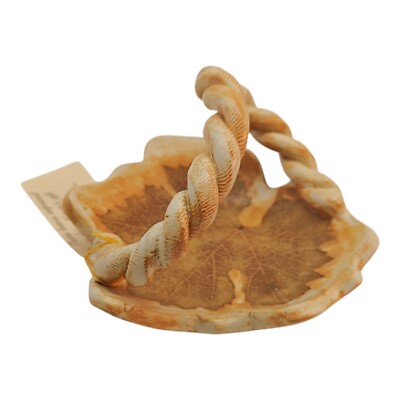 Studio Art Pottery Georgia Lange Texas Leaf Shaped Basket Handled-image