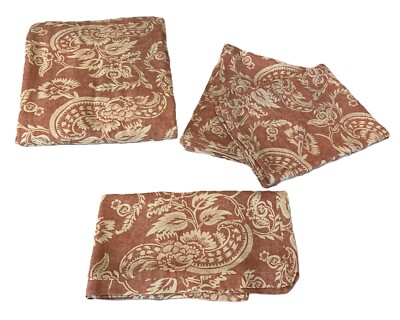 Pottery Barn ALESSANDRA Duvet Cover Terracotta Full/Queen + 3 Shams READ-image