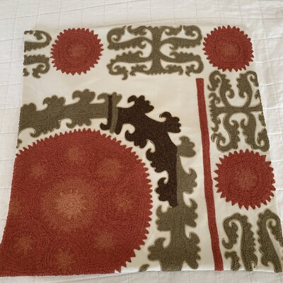 2 Pottery Barn Suzani Embroidered Crewel  pillow Cover 26