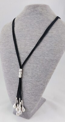 Robert Lee Morris RLM Studio Sterling Silver 925 Teardrop Lariat Necklace -image