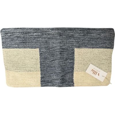 NWT Pottery Barn/Villa by Classic Home Kass Night Blue Gray Lumbar Accent Pillow-image