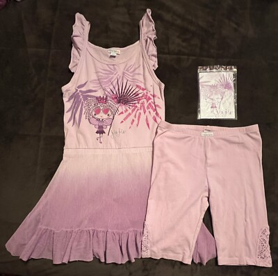 VGUC/GUC 2pc NAARTJIE Jie Jie Dip Dye Dress Lace Inset Short Sz 9 Purple Delight-image