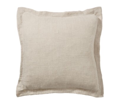1 Pottery Barn European Linen Cotton Waffle Weave FLAX EURO Pillow Sham NEW-image