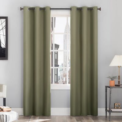 Sun Zero Cyrus Thermal 100% Blackout Grommet Curtain Single Panel-image