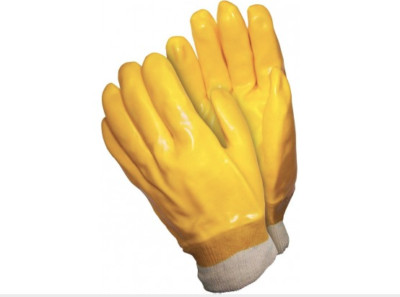 MCR Safety 6600 Single-Dipped PVC Plastic Gloves Smooth, Yellow, Large, 12 Pair-image