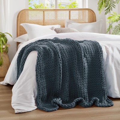 Madison Park Chunky Double Knitted Handmade Throw, Luxurious and Design, Elegant-image