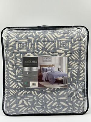 MADISON PARK SIGNATURE Queen Quilt Set Metelasse Reversible Coverlet Set-image