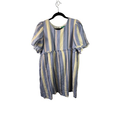 Blue/yellow/white short sleeve spring/summer dress by Dip size Large-image