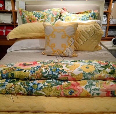 Pottery Barn Lyla Floral Duvet Cover Blue Queen 2 Standard Shams Reversible Rare-image