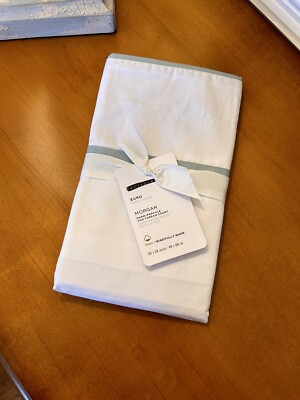Pottery Barn Morgan Banded 400-Thread-Count Organic Percale Euro Sham Sea Glass -image